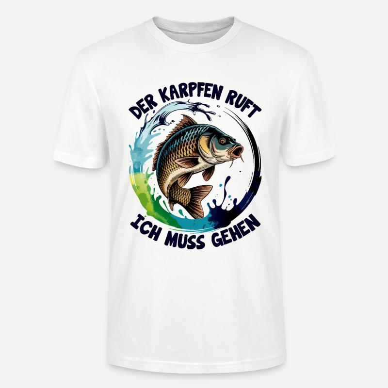 Karpfen ruft  - Stanley/Stella Unisex Bio-T-Shirt CRAFTER - Weiß