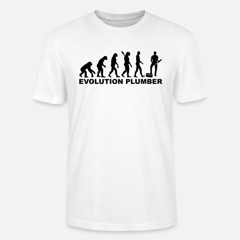 Evolution Plumber - Stanley/Stella CRAFTER Unisex Organic T-Shirt - white