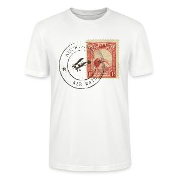 Kiwi Briefmarke - Stanley/Stella Unisex Bio-T-Shirt CRAFTER - Weiß - Vorne - Alina (178cm) & Michal (187cm)