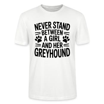 Greyhound Saying, Greyhound Joke, Greyhound Gift - Stanley/Stella CRAFTER Unisex Organic T-Shirt - white - Front - Alina (178cm) & Michal (187cm)