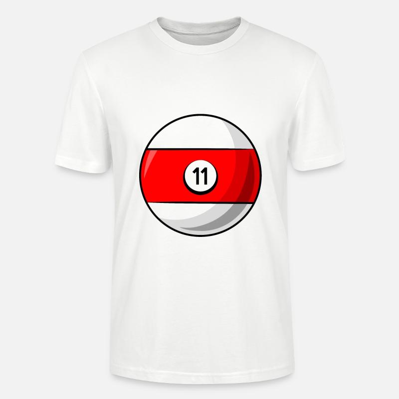 Billardkugel 11 rot Billard elf - Stanley/Stella Unisex Bio-T-Shirt CRAFTER - Weiß