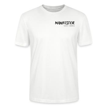 Manifestor powered by Human Design - Stanley/Stella Unisex Bio-T-Shirt CRAFTER - Weiß - Vorne - Alina (178cm) & Michal (187cm)