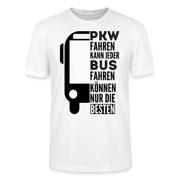 Busfahrer Omnibus Reisebus Geschenk Spruch - Stanley/Stella Unisex Bio-T-Shirt CRAFTER - Weiß - Vorne - Alina (178cm) & Michal (187cm)