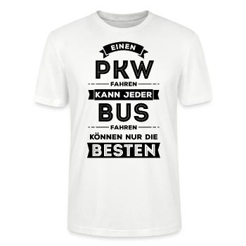 Busfahrer Omnibus Reisebus Geschenk Spruch - Stanley/Stella Unisex Bio-T-Shirt CRAFTER - Weiß - Vorne - Alina (178cm) & Michal (187cm)