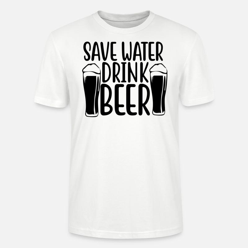 Spare Wasser! Trink Bier - Stanley/Stella Unisex Bio-T-Shirt CRAFTER - Weiß