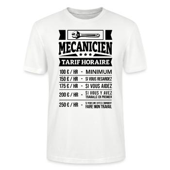 TARIF HORAIRE MÉCANICIEN - T-shirt bio CRAFTER Stanley Stella Unisexe - blanc - Devant - Alina (178cm) & Michal (187cm)