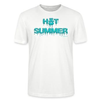 Été chaud dans la couleur crème de la menthe - T-shirt bio CRAFTER Stanley Stella Unisexe - blanc - Devant - Alina (178cm) & Michal (187cm)