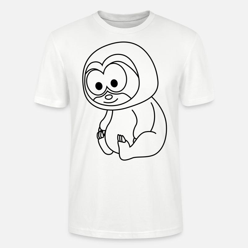 Sloth Comic Animal - T-shirt bio CRAFTER Stanley Stella Unisexe - blanc