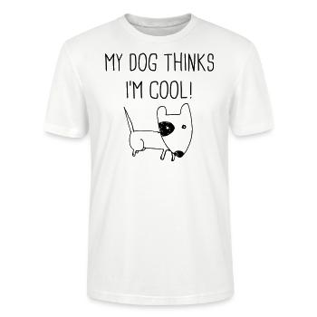 My dog thinks Im cool - Stanley/Stella Unisex Bio-T-Shirt CRAFTER - Weiß - Vorne - Alina (178cm) & Michal (187cm)