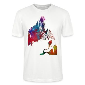 mountaineer climbing sport art #mountaineer #climb - Stanley/Stella CRAFTER Unisex Organic T-Shirt - white - Front - Alina (178cm) & Michal (187cm)