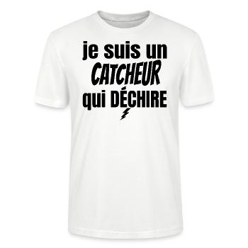 catcheur qui déchire - T-shirt bio CRAFTER Stanley Stella Unisexe - blanc - Devant - Alina (178cm) & Michal (187cm)