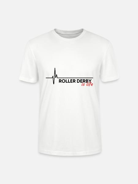 Roller derby is life - Stanley/Stella CRAFTER Unisex Organic T-Shirt - white