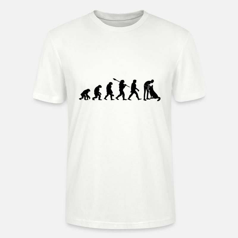 Evolution Lustiger Belgischer Schäferhund Malinois - Stanley/Stella Unisex Bio-T-Shirt CRAFTER - Weiß