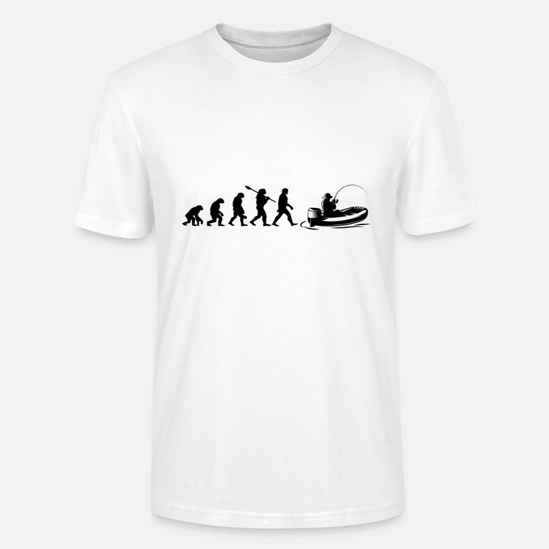 Evolution Fischerboot | Fischer Geschenk - Stanley/Stella Unisex Bio-T-Shirt CRAFTER - Weiß