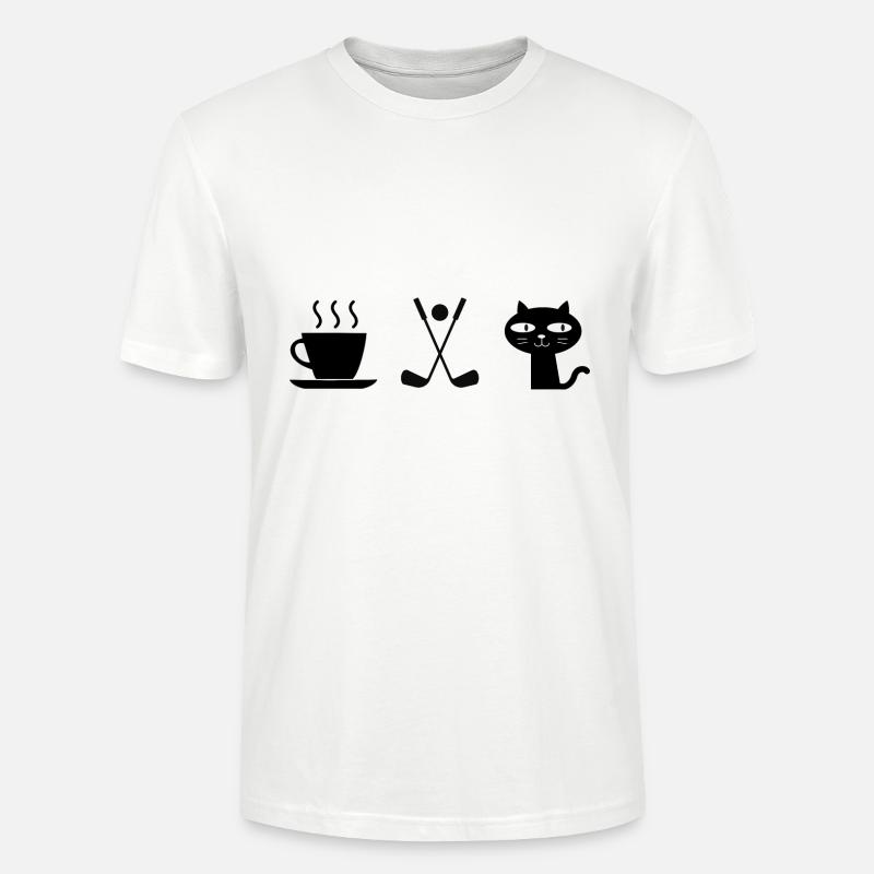 Café. Chats. Golf - T-shirt bio CRAFTER Stanley Stella Unisexe - blanc