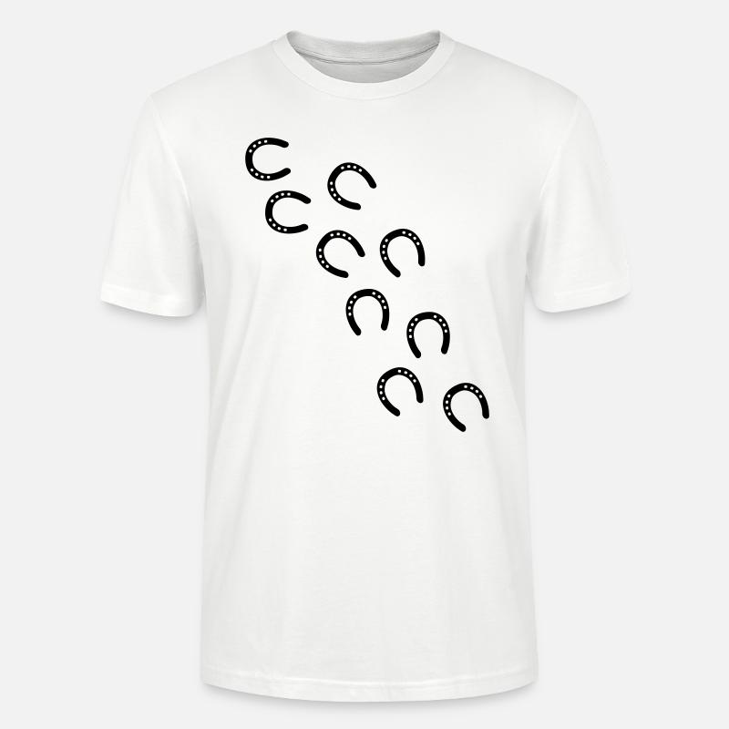 Pferd hufeisen traces - Stanley/Stella Unisex Bio-T-Shirt CRAFTER - Weiß