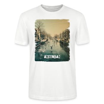 AMSTERDAM - Stanley/Stella Unisex Bio-T-Shirt CRAFTER - Weiß - Vorne - Alina (178cm) & Michal (187cm)