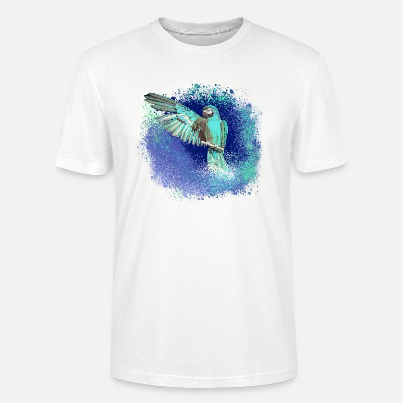 sittich ara,,vogel,graffiti,mint,blau,brush,spray - Stanley/Stella Unisex Bio-T-Shirt CRAFTER - Weiß