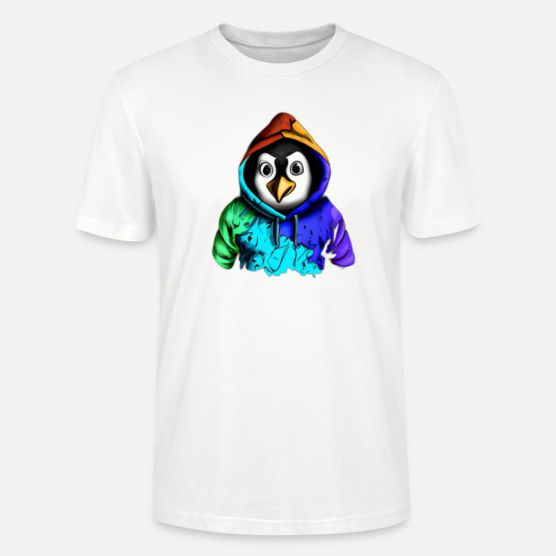 Überraschter Pinguin mit Pullover - Stanley/Stella Unisex Bio-T-Shirt CRAFTER - Weiß