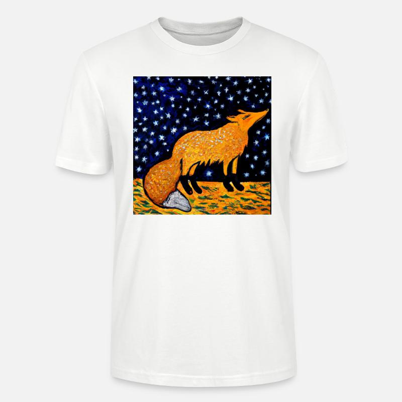 Fuchs unter einem Sternenhimmel - Stanley/Stella Unisex Bio-T-Shirt CRAFTER - Weiß