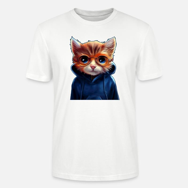 Chat mignon avec pull - T-shirt bio CRAFTER Stanley Stella Unisexe - blanc
