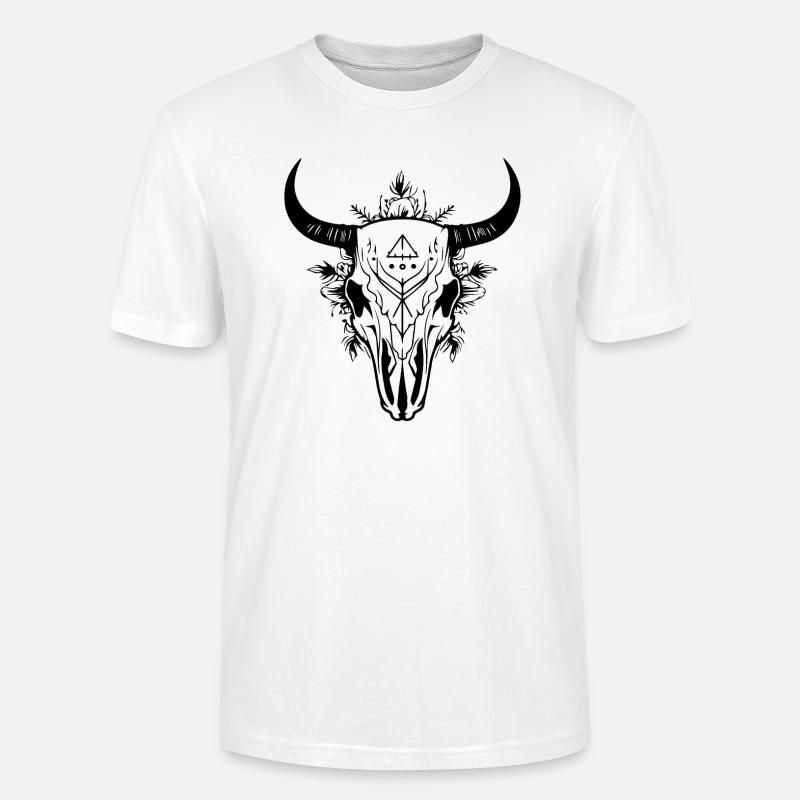 Kuh Schädel Boho - Stanley/Stella Unisex Bio-T-Shirt CRAFTER - Weiß