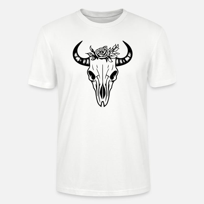 Kuh Schädel Boho - Stanley/Stella Unisex Bio-T-Shirt CRAFTER - Weiß