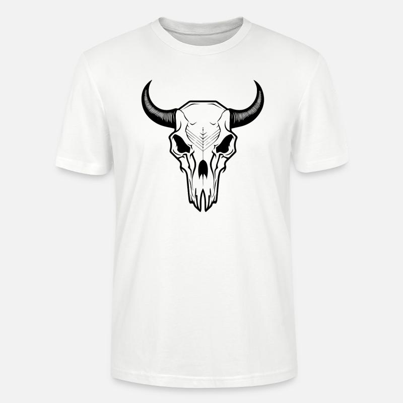 Kuh Schädel Boho - Stanley/Stella Unisex Bio-T-Shirt CRAFTER - Weiß