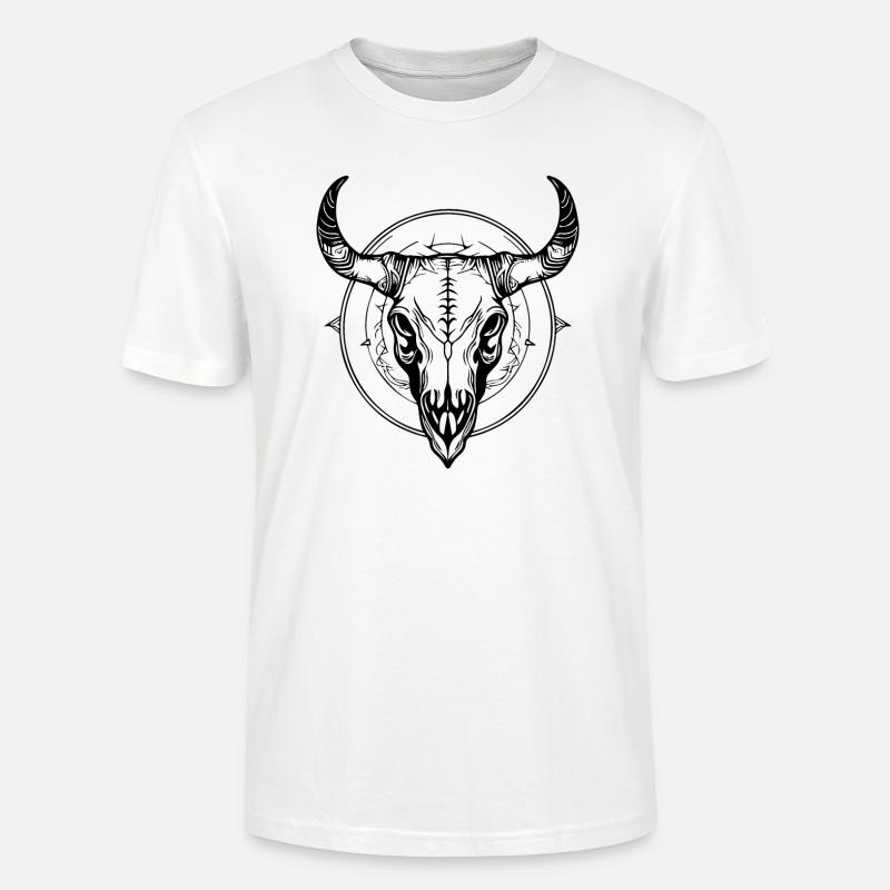 Kuh Schädel Boho - Stanley/Stella Unisex Bio-T-Shirt CRAFTER - Weiß