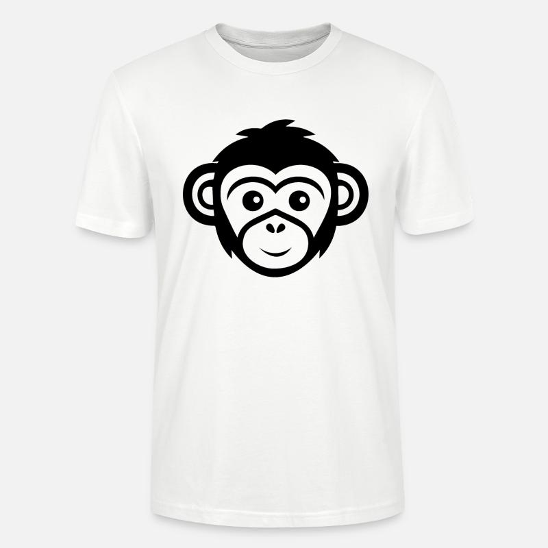 Monkey Monkey Monkey Face Jungle - Stanley/Stella CRAFTER Unisex Organic T-Shirt - white
