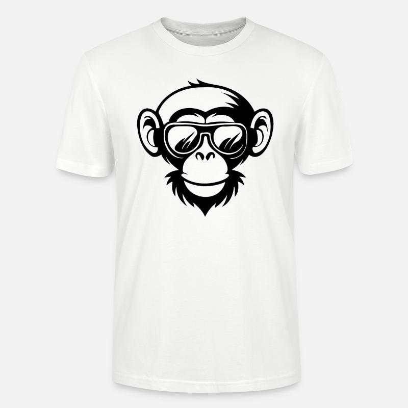 Monkey Monkey Monkey Face Jungle - Stanley/Stella CRAFTER Unisex Organic T-Shirt - white