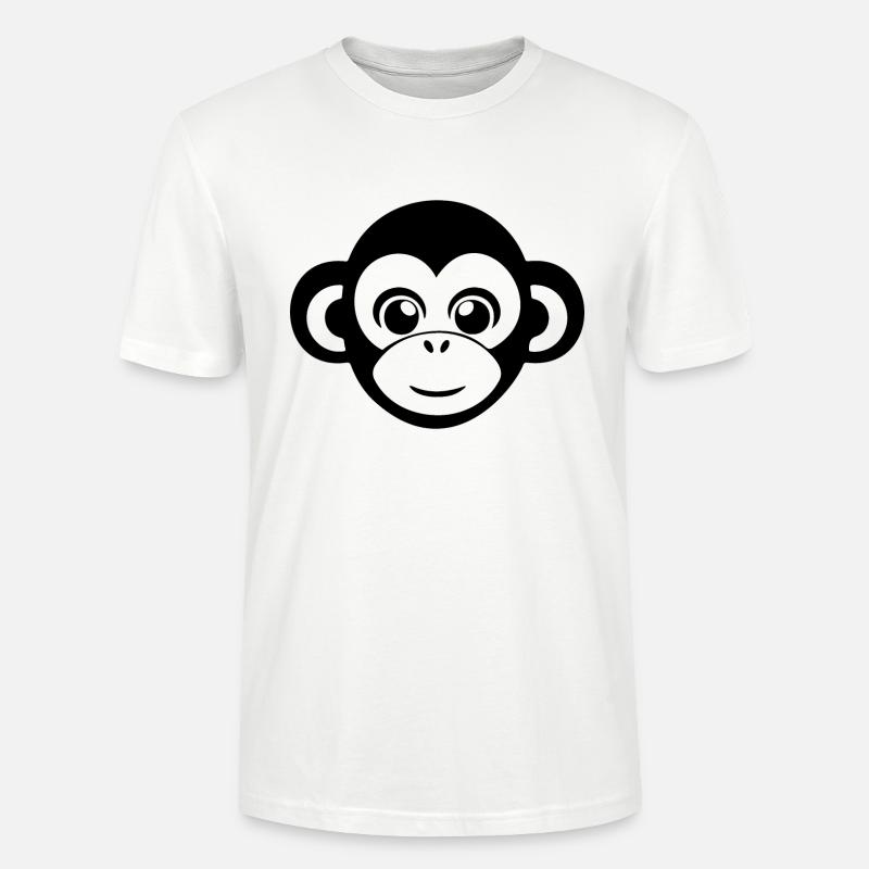 Monkey Monkey Monkey Face Jungle - Stanley/Stella CRAFTER Unisex Organic T-Shirt - white
