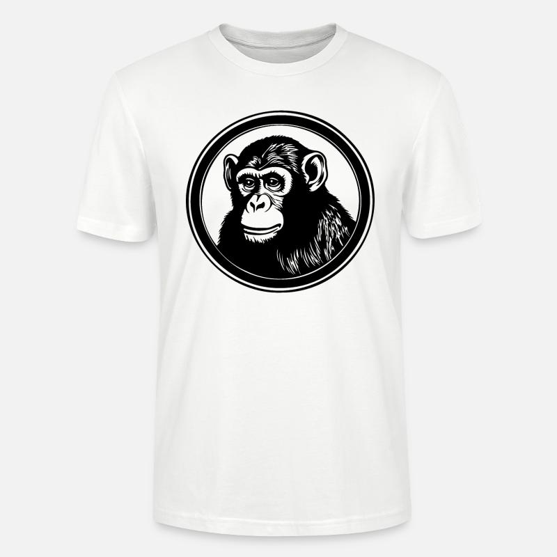 Monkey Monkey Monkey Face Jungle - Stanley/Stella CRAFTER Unisex Organic T-Shirt - white