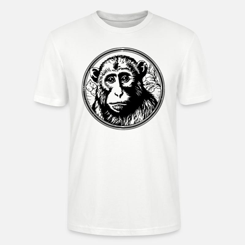 Monkey Monkey Monkey Face Jungle - Stanley/Stella CRAFTER Unisex Organic T-Shirt - white