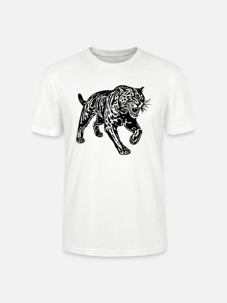 Panther Raubtier Dschungel Wildkatze - Stanley/Stella Unisex Bio-T-Shirt CRAFTER - Weiß