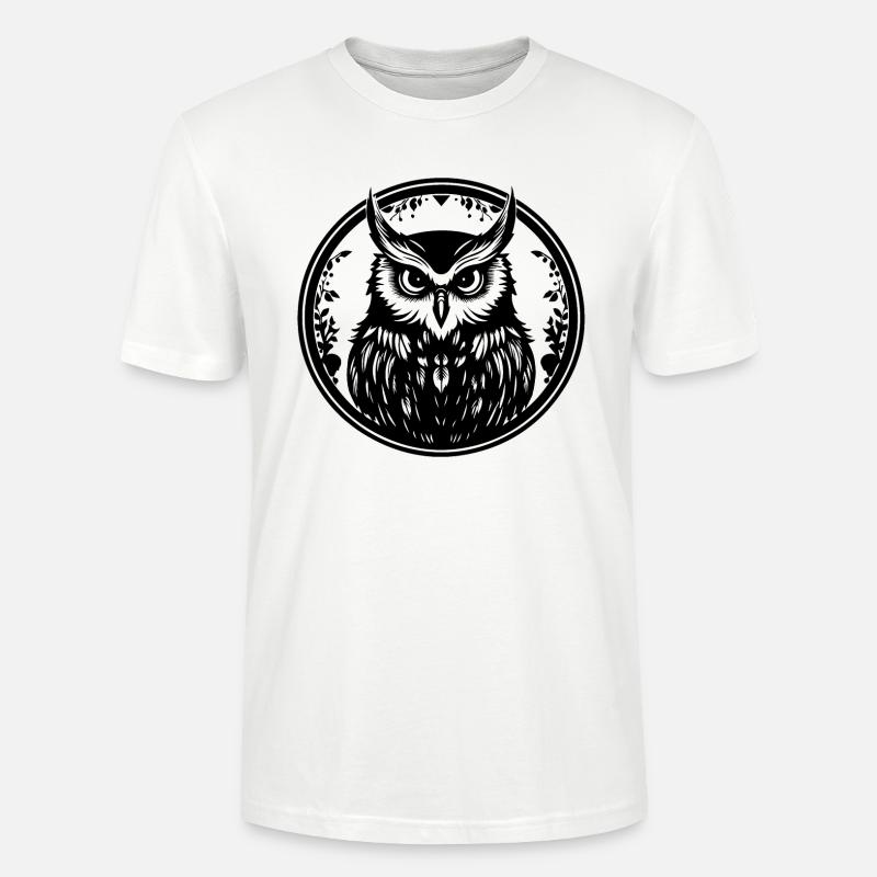 Eule Eulen Vogel Vögel - Stanley/Stella Unisex Bio-T-Shirt CRAFTER - Weiß