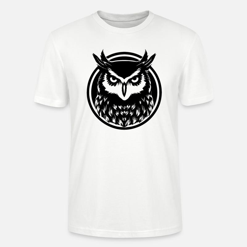 Eule Eulen Vogel Vögel - Stanley/Stella Unisex Bio-T-Shirt CRAFTER - Weiß