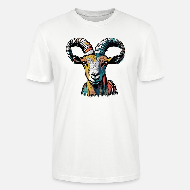 Ziege Steinbock Sternzeichen - Stanley/Stella Unisex Bio-T-Shirt CRAFTER - Weiß