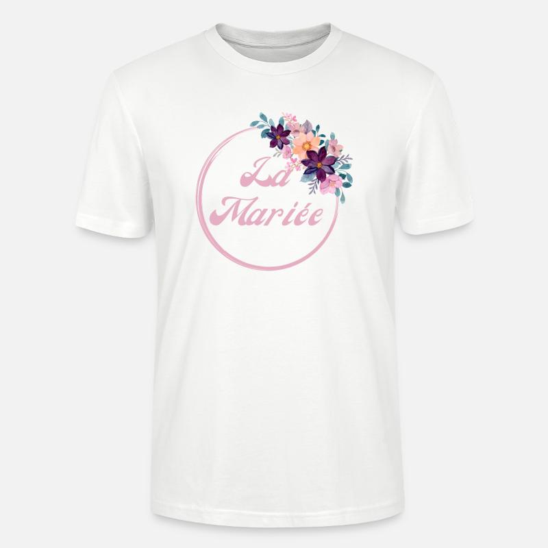Die rosa Blumenbraut - Braut Geschenkidee - Stanley/Stella Unisex Bio-T-Shirt CRAFTER - Weiß
