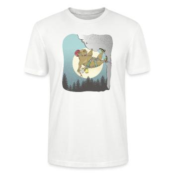 Grimpeurs de Capybara - T-shirt bio CRAFTER Stanley Stella Unisexe - blanc - Devant - Alina (178cm) & Michal (187cm)