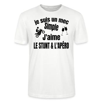 stunt et apéro - T-shirt bio CRAFTER Stanley Stella Unisexe - blanc - Devant - Alina (178cm) & Michal (187cm)