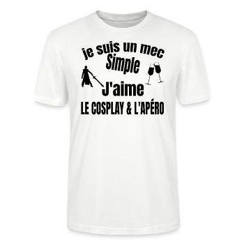 cosplay et apéro - T-shirt bio CRAFTER Stanley Stella Unisexe - blanc - Devant - Alina (178cm) & Michal (187cm)