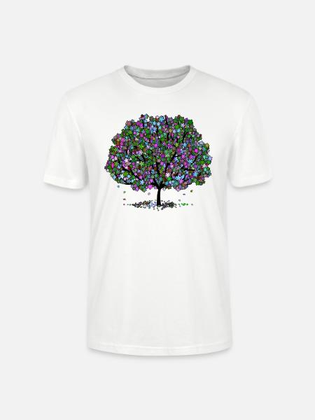 Bunter Baum - Stanley/Stella Unisex Bio-T-Shirt CRAFTER - Weiß