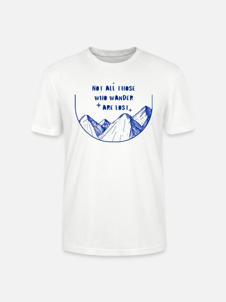 Nicht alle, die wandern - Blau - Stanley/Stella Unisex Bio-T-Shirt CRAFTER - Weiß