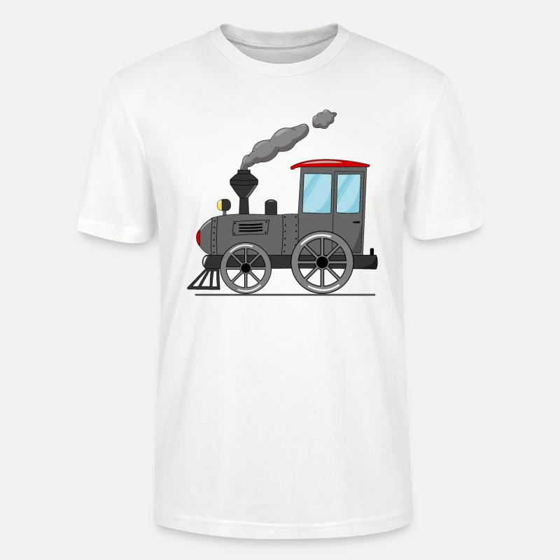 Kinderzug Eisenbahn grau - Stanley/Stella Unisex Bio-T-Shirt CRAFTER - Weiß
