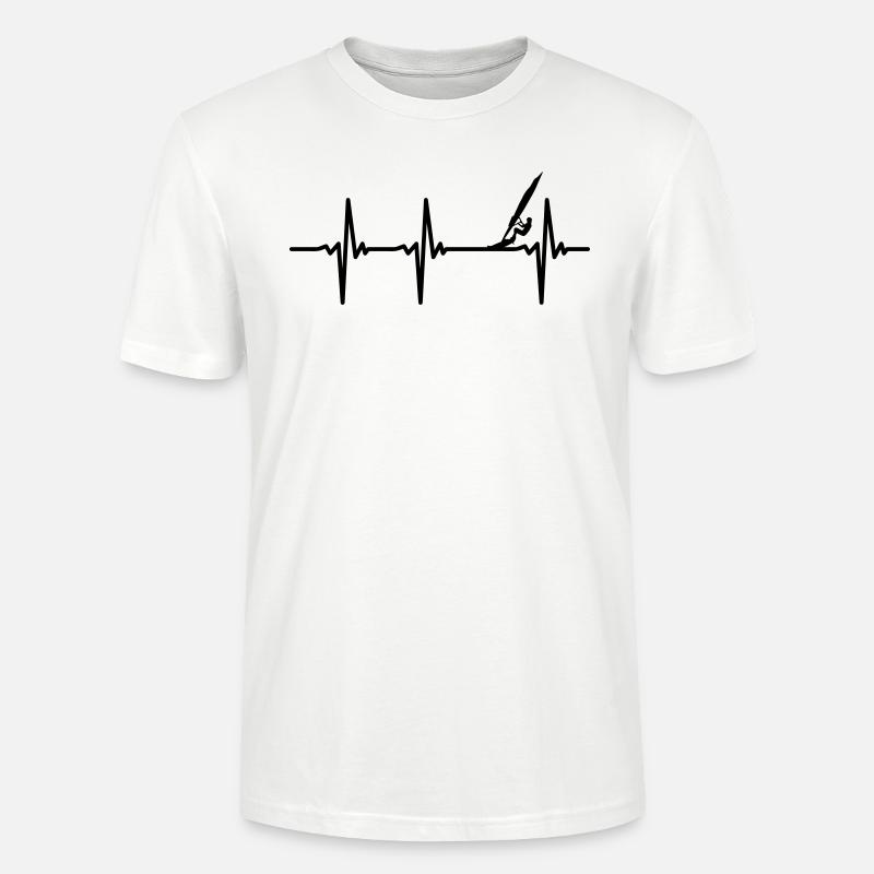 Herzschlag Windsurfen - Stanley/Stella Unisex Bio-T-Shirt CRAFTER - Weiß
