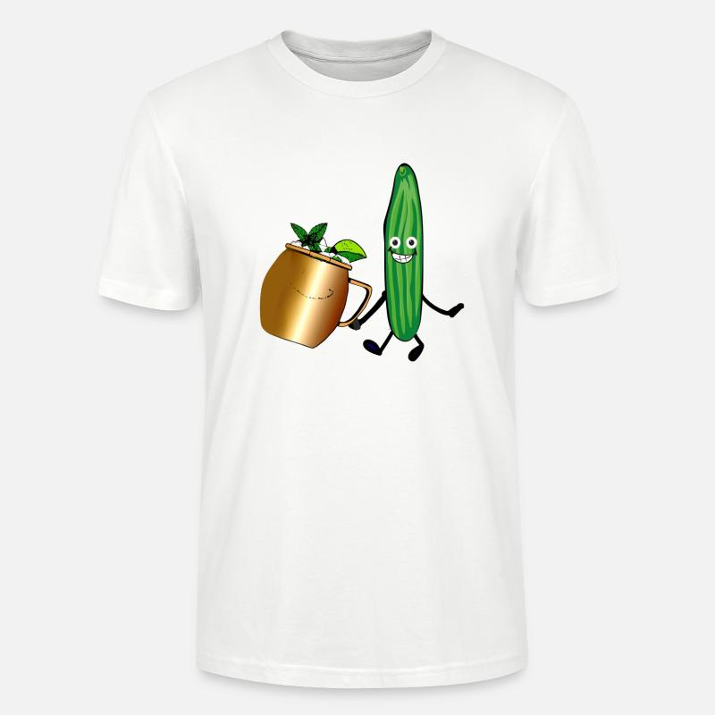 Mule de Moscou,Cocktail,Concombre,Fête,Bande dessinée - T-shirt bio CRAFTER Stanley Stella Unisexe - blanc