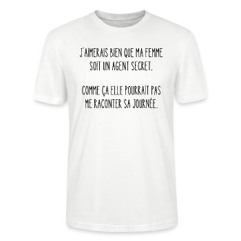 raconter sa journée - T-shirt bio CRAFTER Stanley Stella Unisexe - blanc - Devant - Alina (178cm) & Michal (187cm)