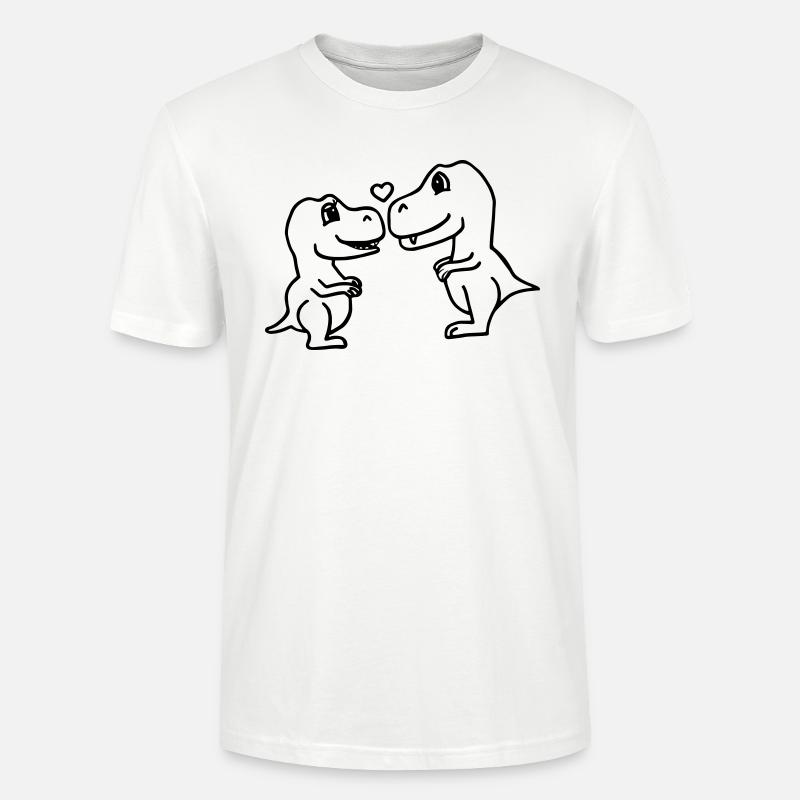 Verliebte Dinosaurier - Stanley/Stella Unisex Bio-T-Shirt CRAFTER - Weiß