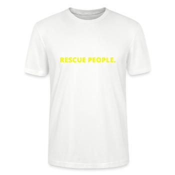 Eat Sleep Rescue People Feuerwehr Sanitäter Arzt - Stanley/Stella Unisex Bio-T-Shirt CRAFTER - Weiß - Vorne - Alina (178cm) & Michal (187cm)